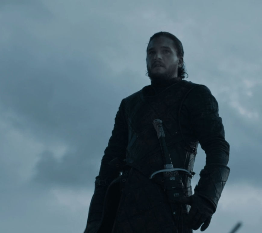 Jon Snow without a helmet